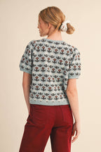 Floral Short Sleeve Cardigan