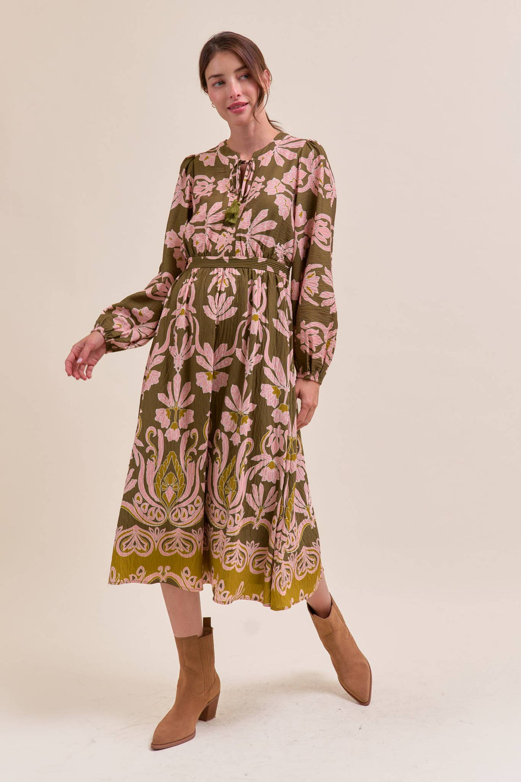 FLORAL PRINT MIDI DRESS