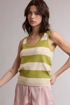 STRIPED KNIT SWEATER TANK