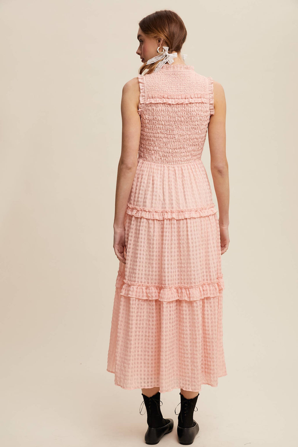 Sleeveless Gingham Dress