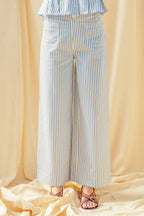 STRIPE STRETCH FABRIC POCKET FRONT PANTS
