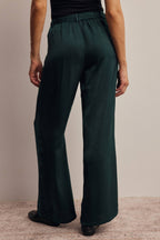 Satin Wide Leg Pleated Pants