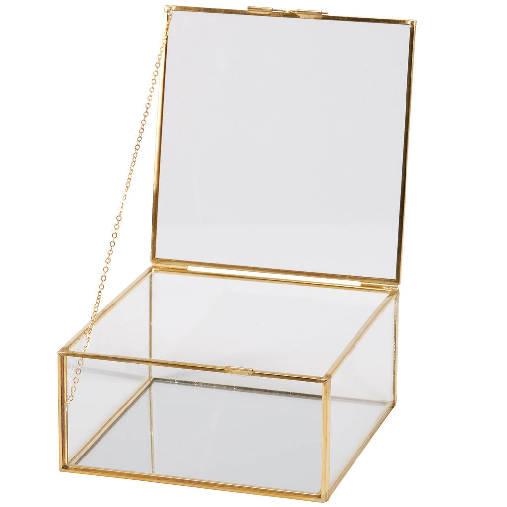 Glass Square Hinged Box