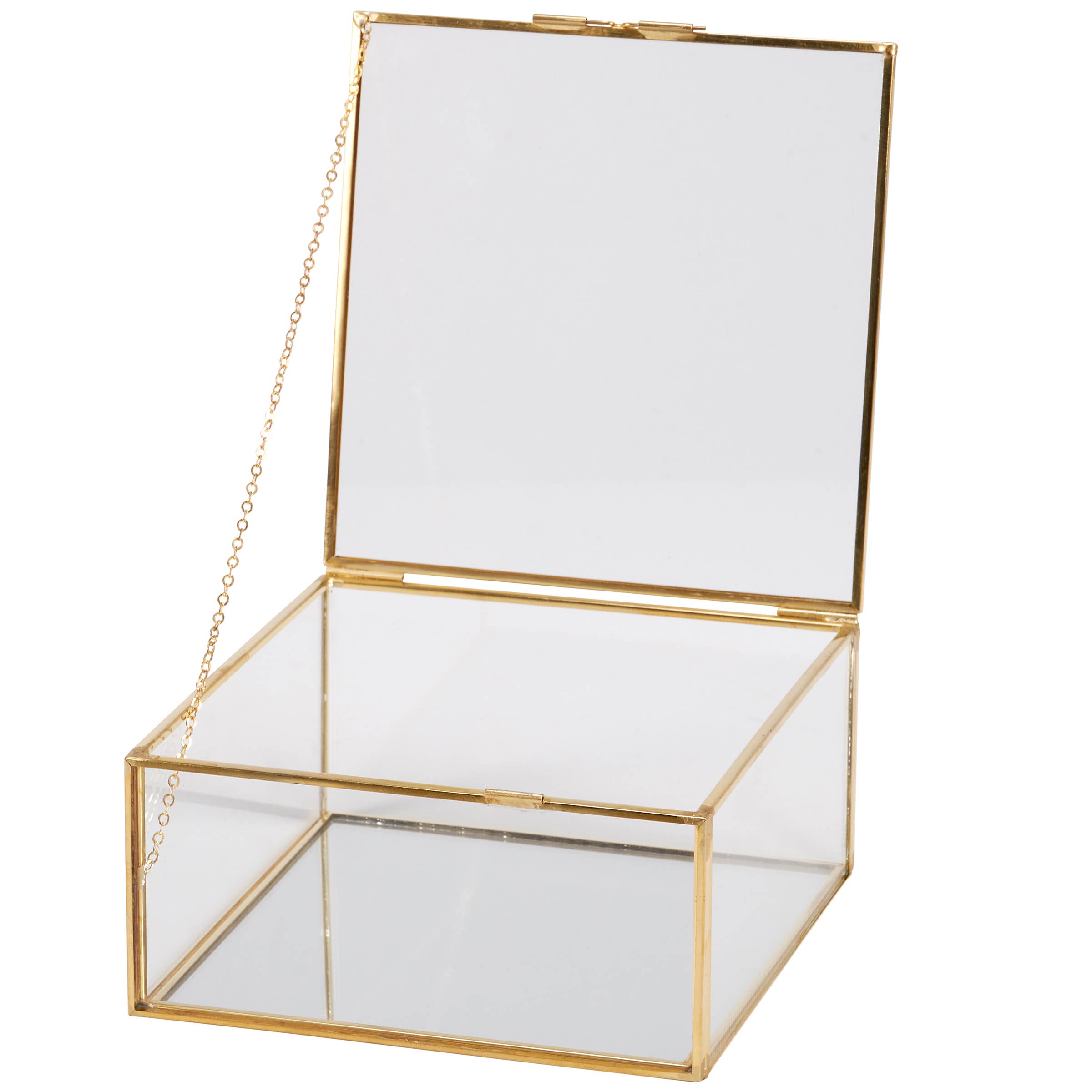 Glass Square Hinged Box
