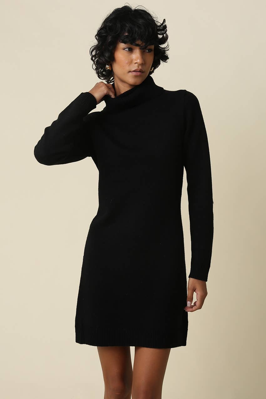 Jane High Neck Mini Knit Dress