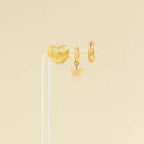 18K Gold Butterfly Huggie Earrings