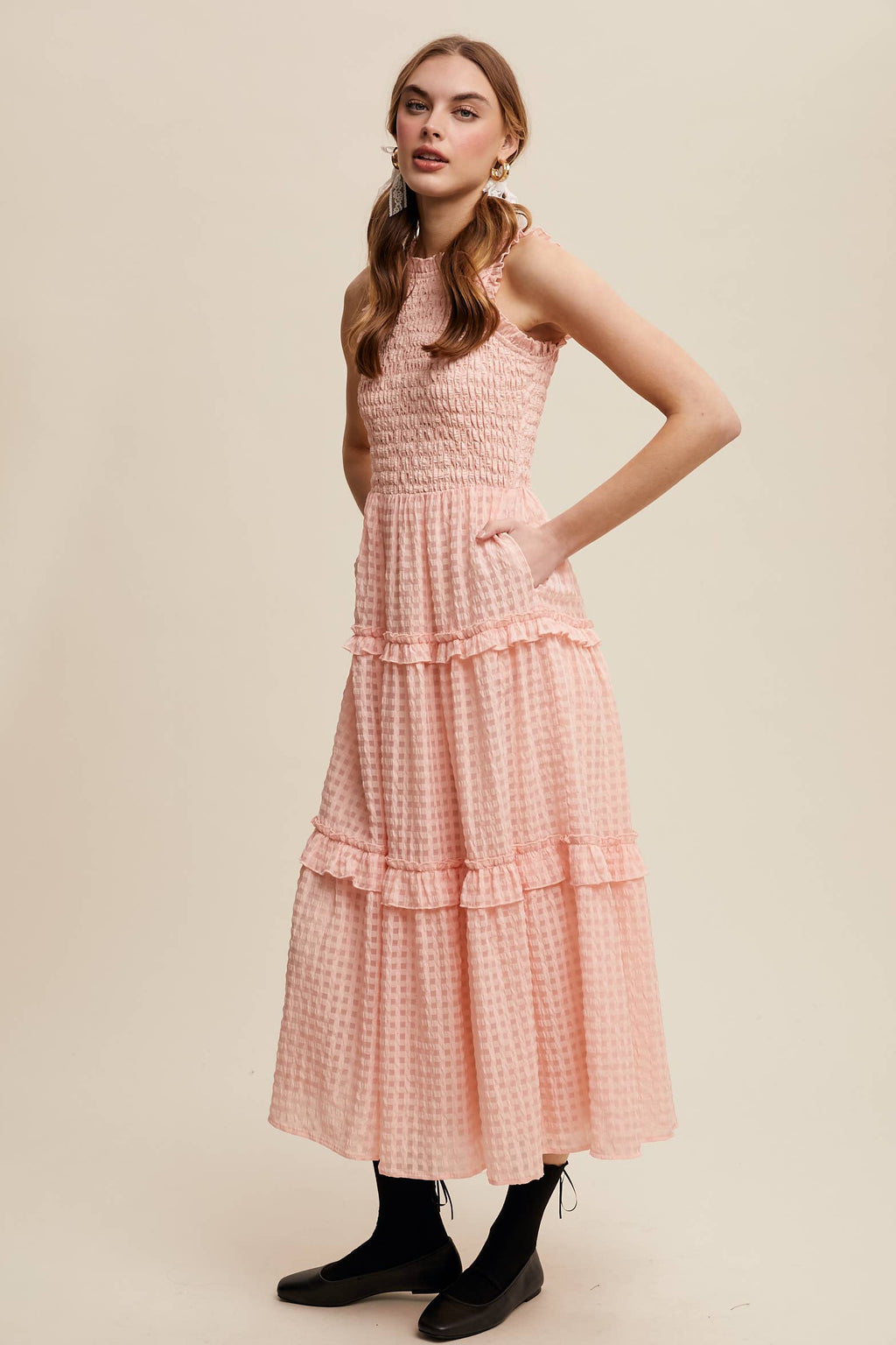 Sleeveless Gingham Dress