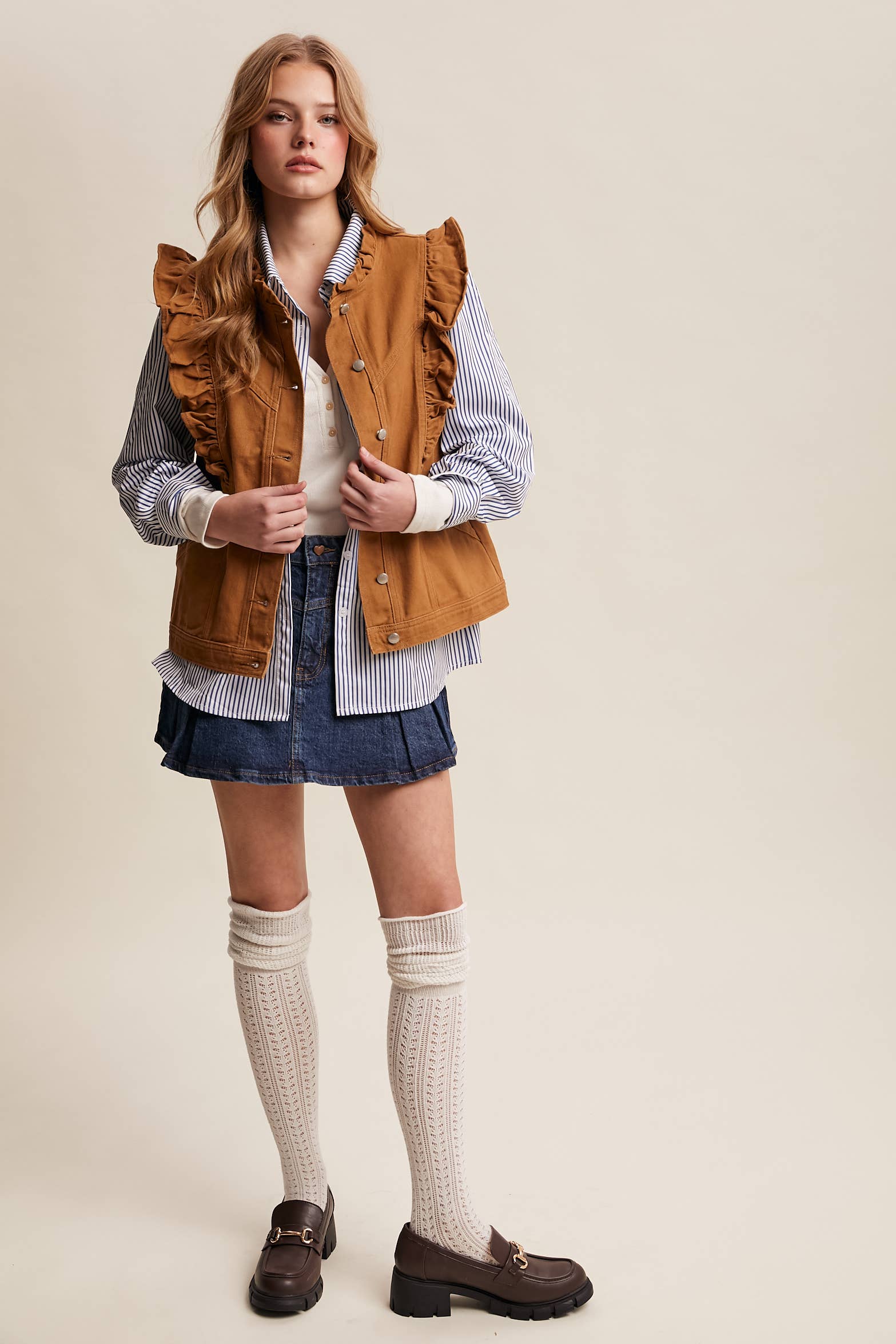 Ruffle Trim Vest