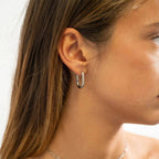 18K Gold Oval Huggie Earrings