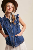 Ruffle Trim Vest