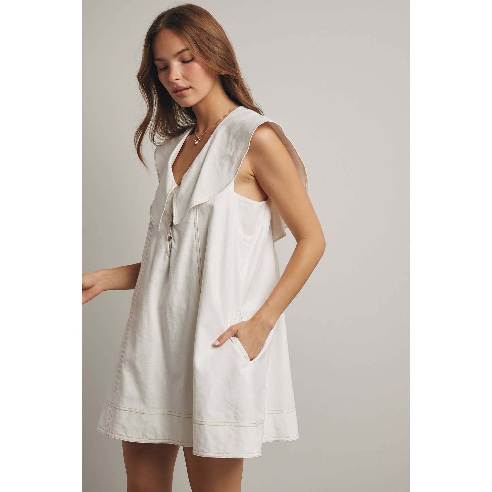 OVERSIZED SAILOR COLLAR MINI DRESS