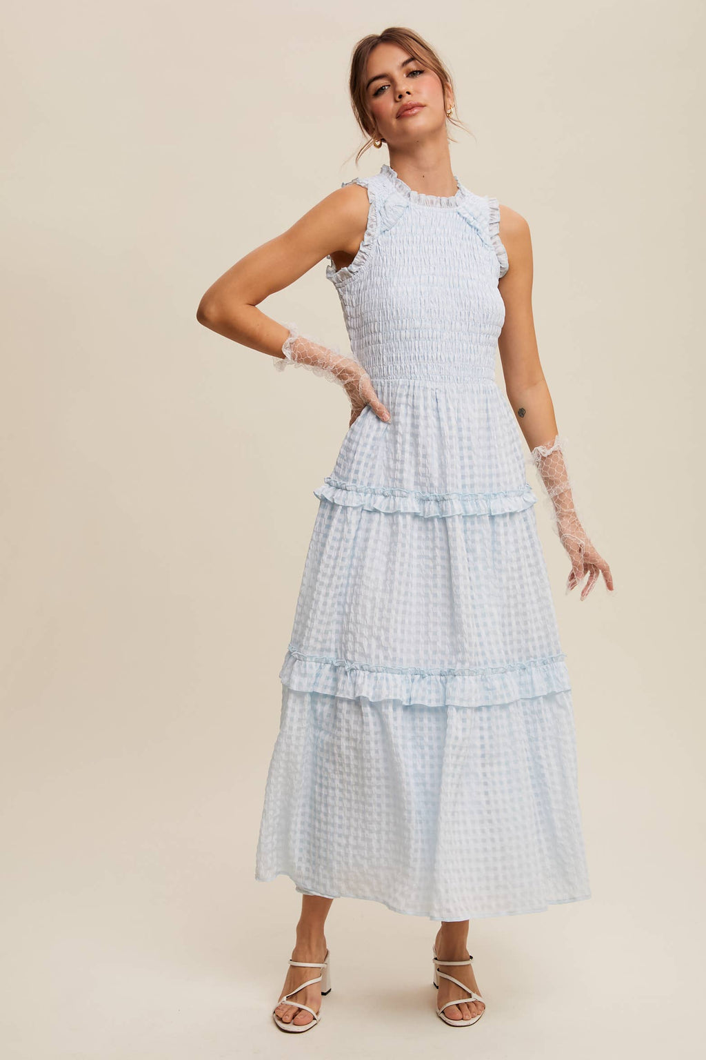 Sleeveless Gingham Dress