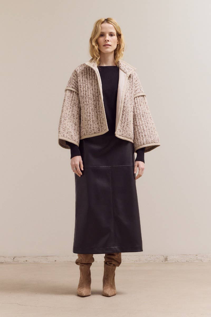 High Neck Collar Quilted Jacket