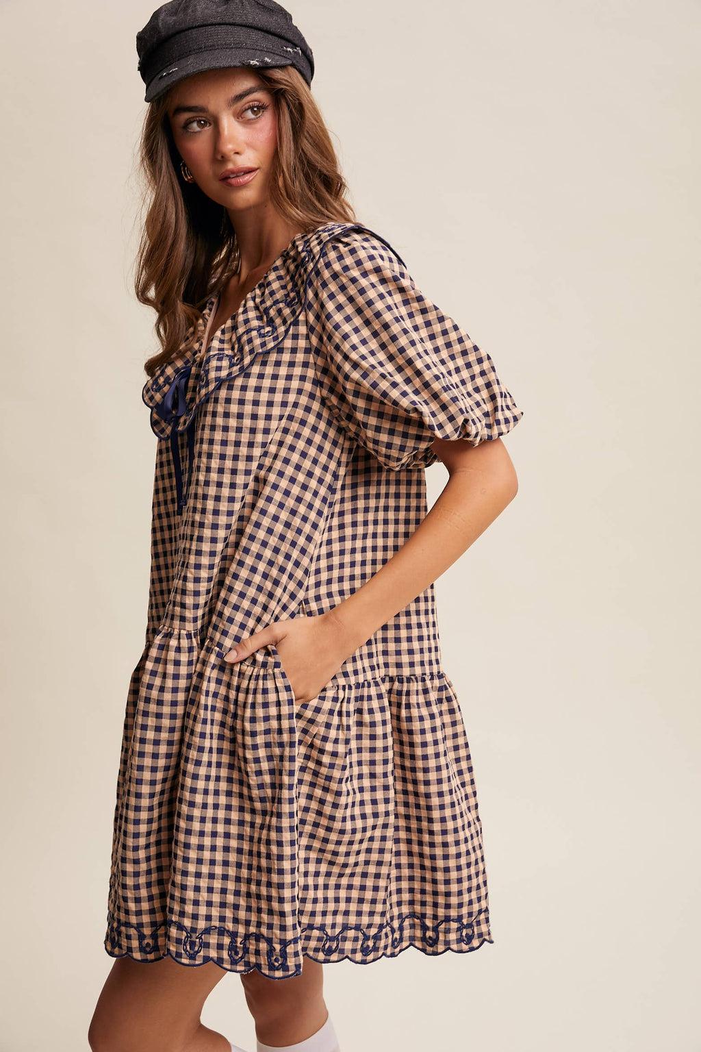 Gingham Babydoll Dress