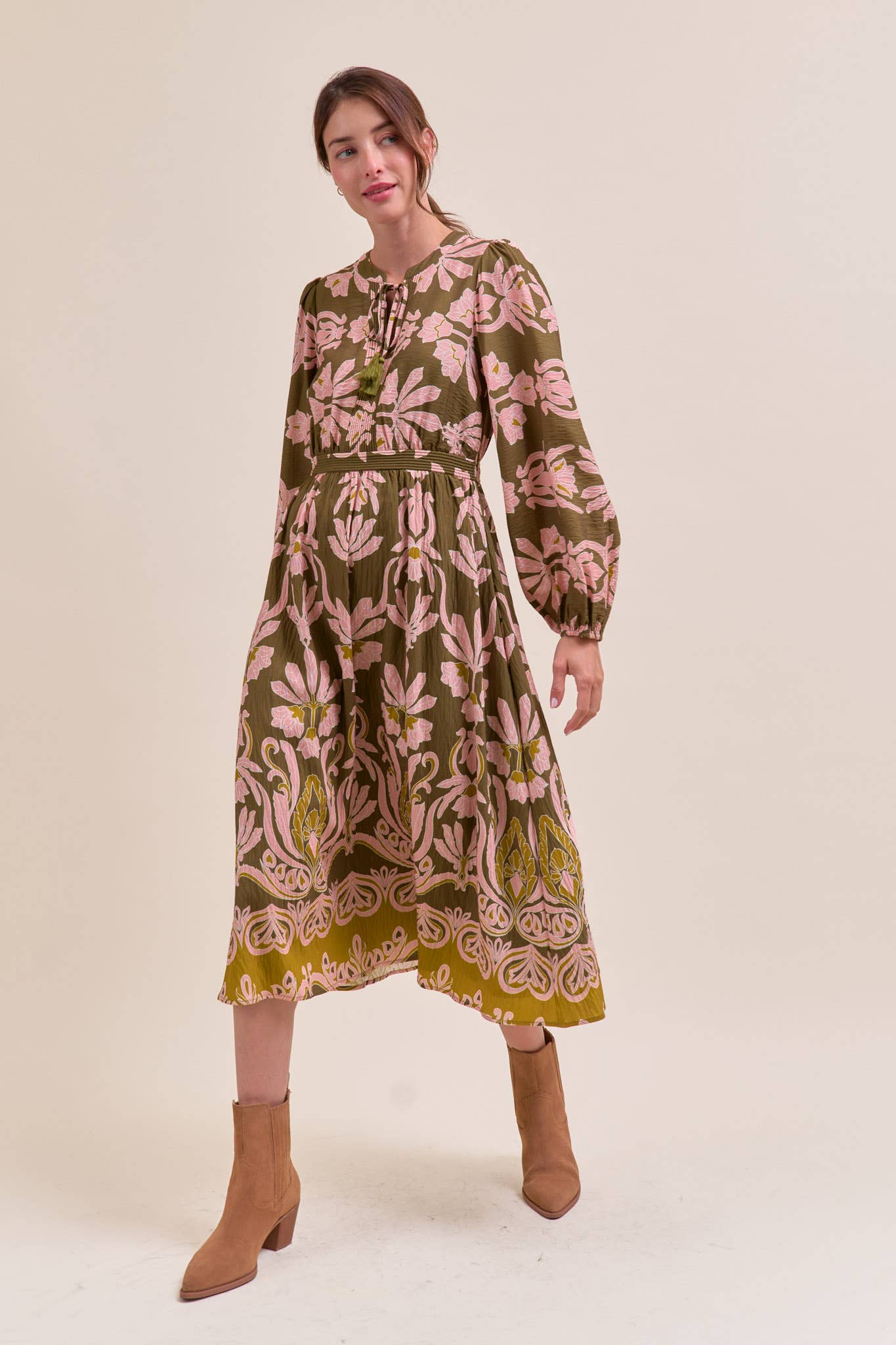 FLORAL PRINT MIDI DRESS
