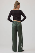 Elastic Waist Straight Pants
