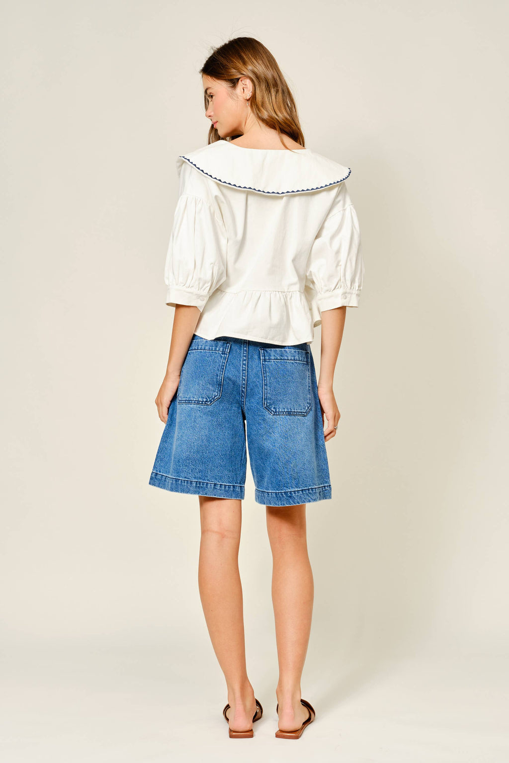 POCKET A LINE BERMUDA SHORTS