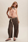 Crochet Daisy Tie-Front Vest