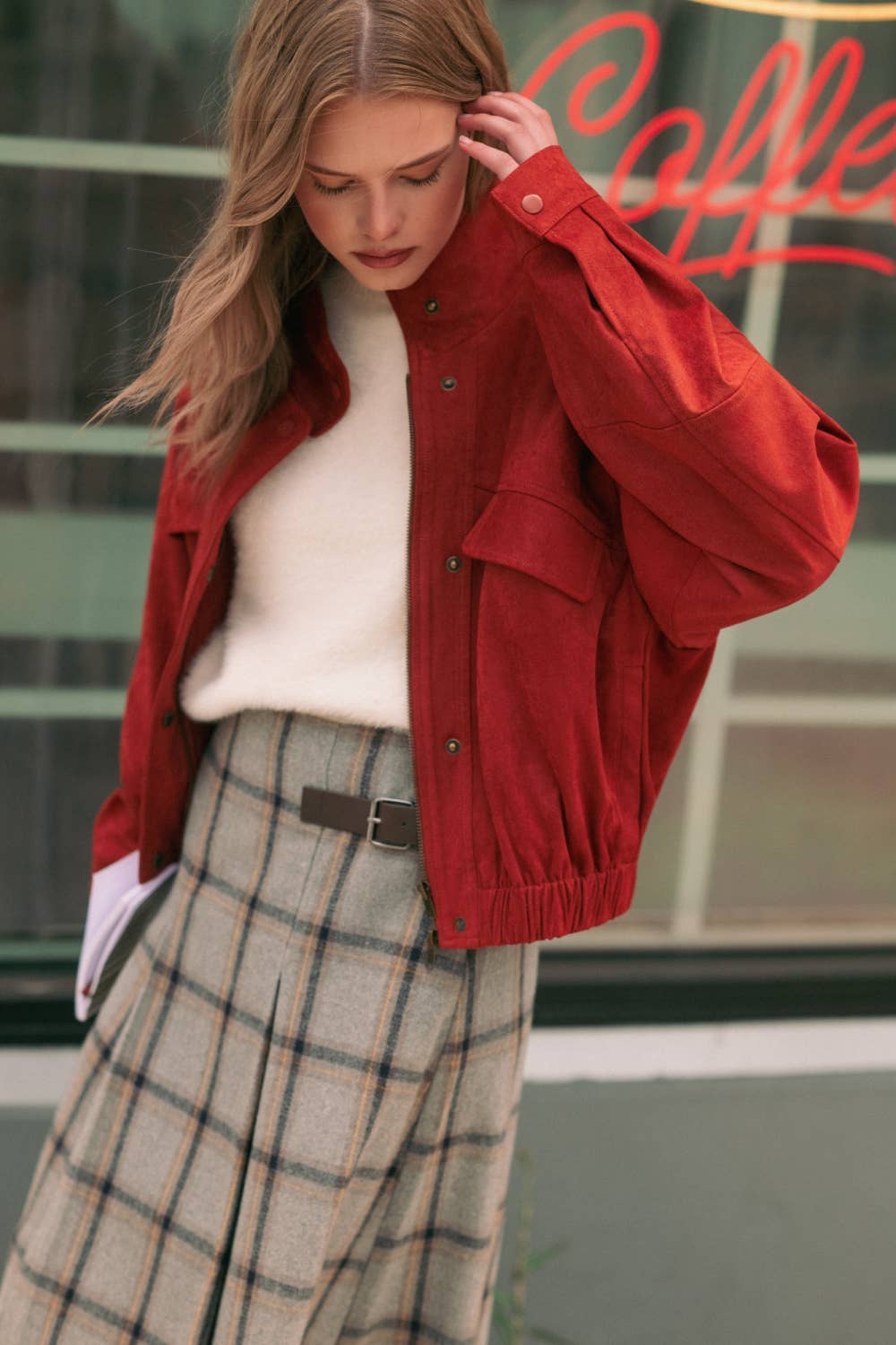 PLAID LONG SKIRT