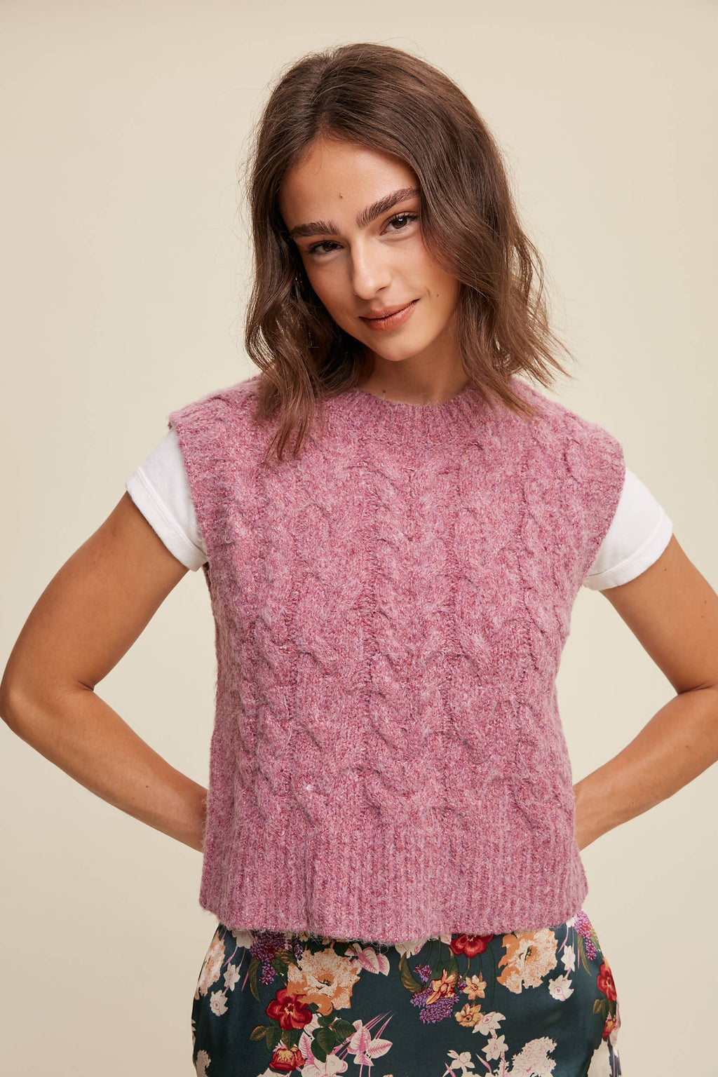 Cable Knit Sweater Vest