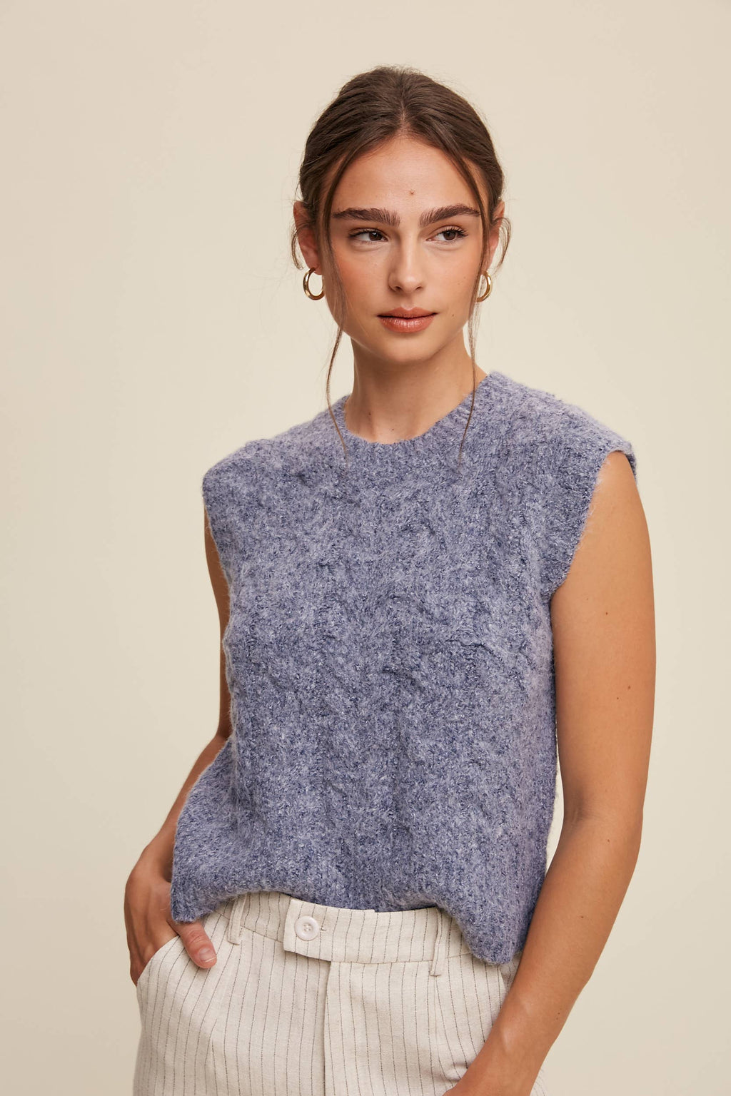 Cable Knit Sweater Vest