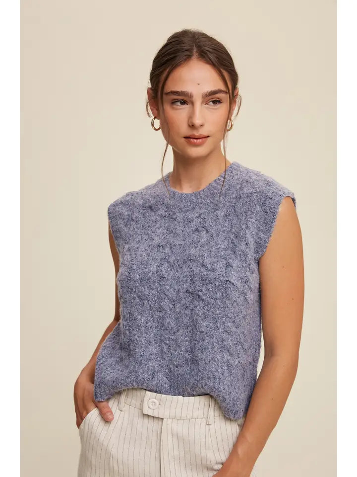 Cable Knit Sweater Vest