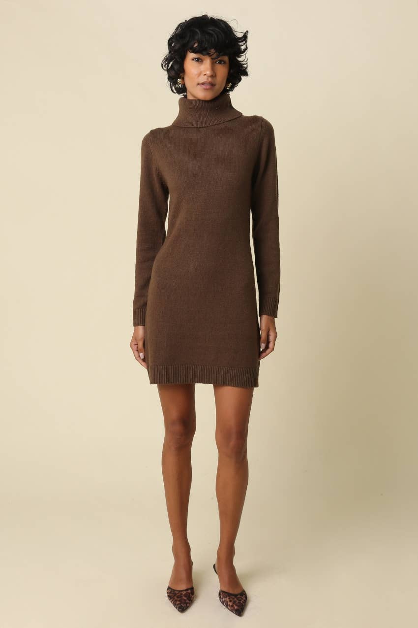 Jane High Neck Mini Knit Dress