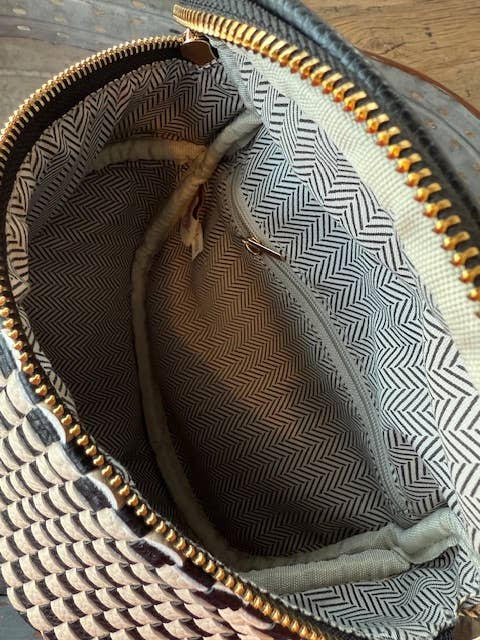 Birdie Saddle Checkered Crossbody Bag