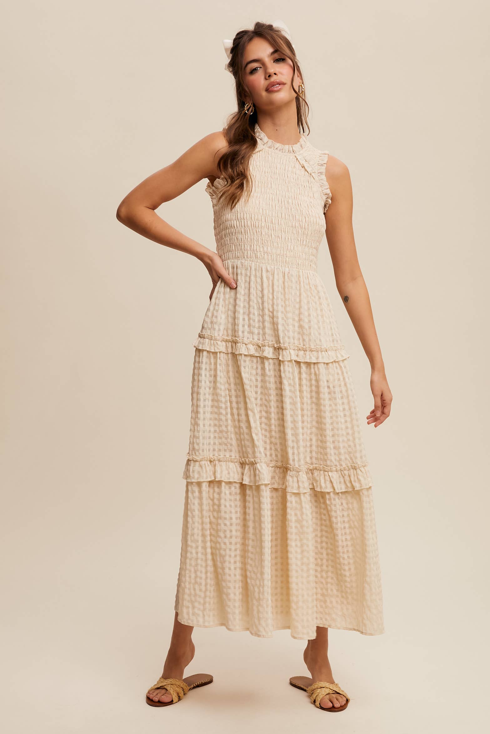 Sleeveless Gingham Dress