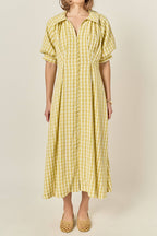 Gingham Puff Sleeve Dress