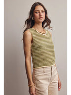 Open Knit Stripe Tank Top