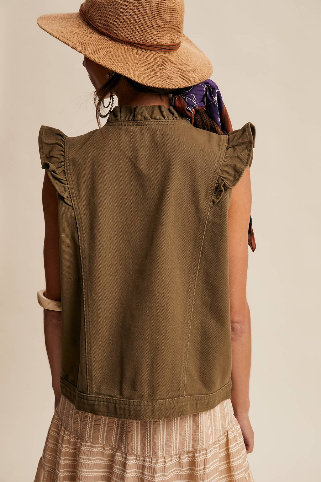 Ruffle Trim Vest