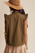 Ruffle Trim Vest