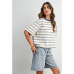 Striped Boxy Cropped T-Shirt
