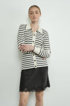 Stripe Collar Cardigan