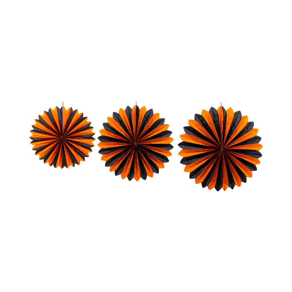 Orange and Black Large Tissue Fans