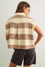 WIDE STRIPED SSLV POLO SHIRTS