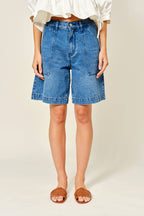 POCKET A LINE BERMUDA SHORTS