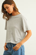 STRIPE SLUB SHORT SLEEVE TOP