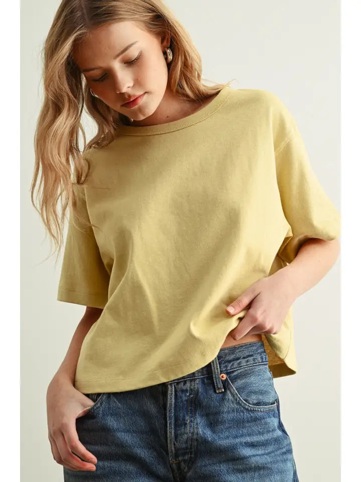 Short Sleeve Linen Knitted Top