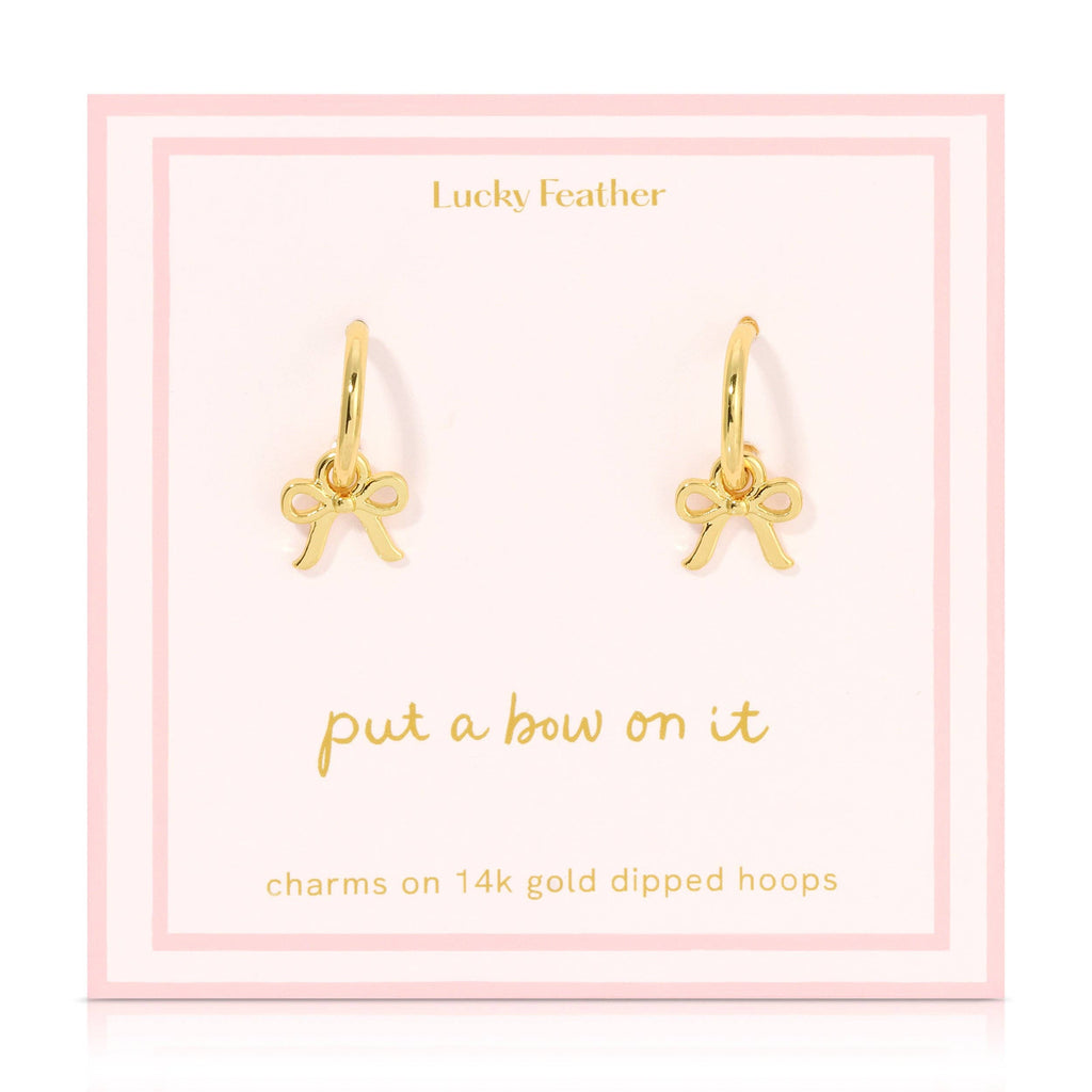 Beautiful Bow Charm Hoops