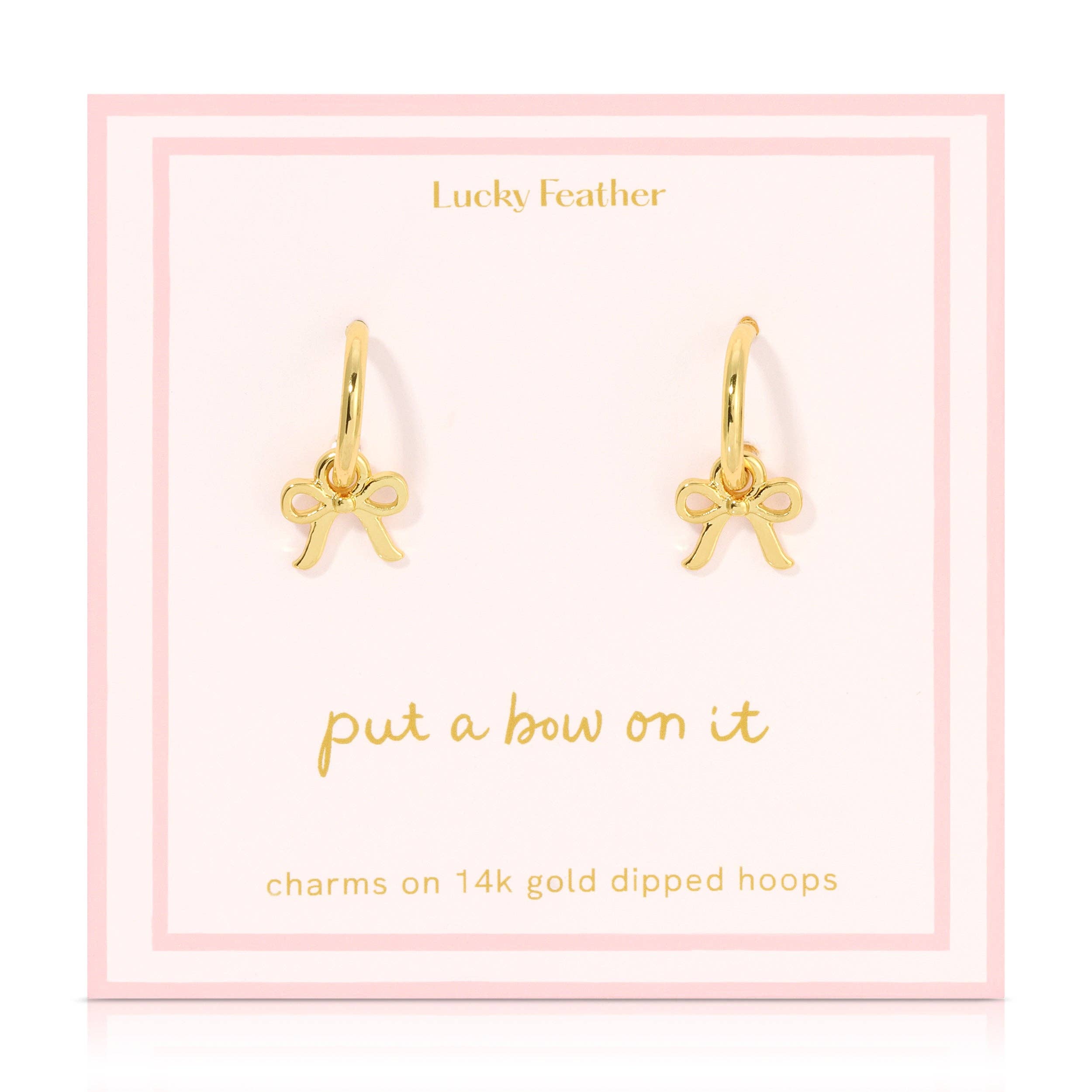 Beautiful Bow Charm Hoops