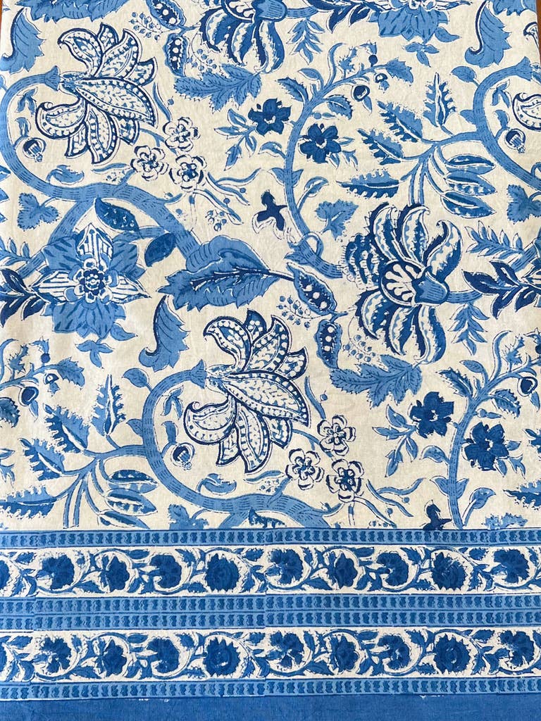 Cobalt flowers tablecloth