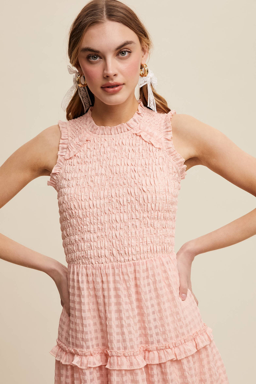 Sleeveless Gingham Dress