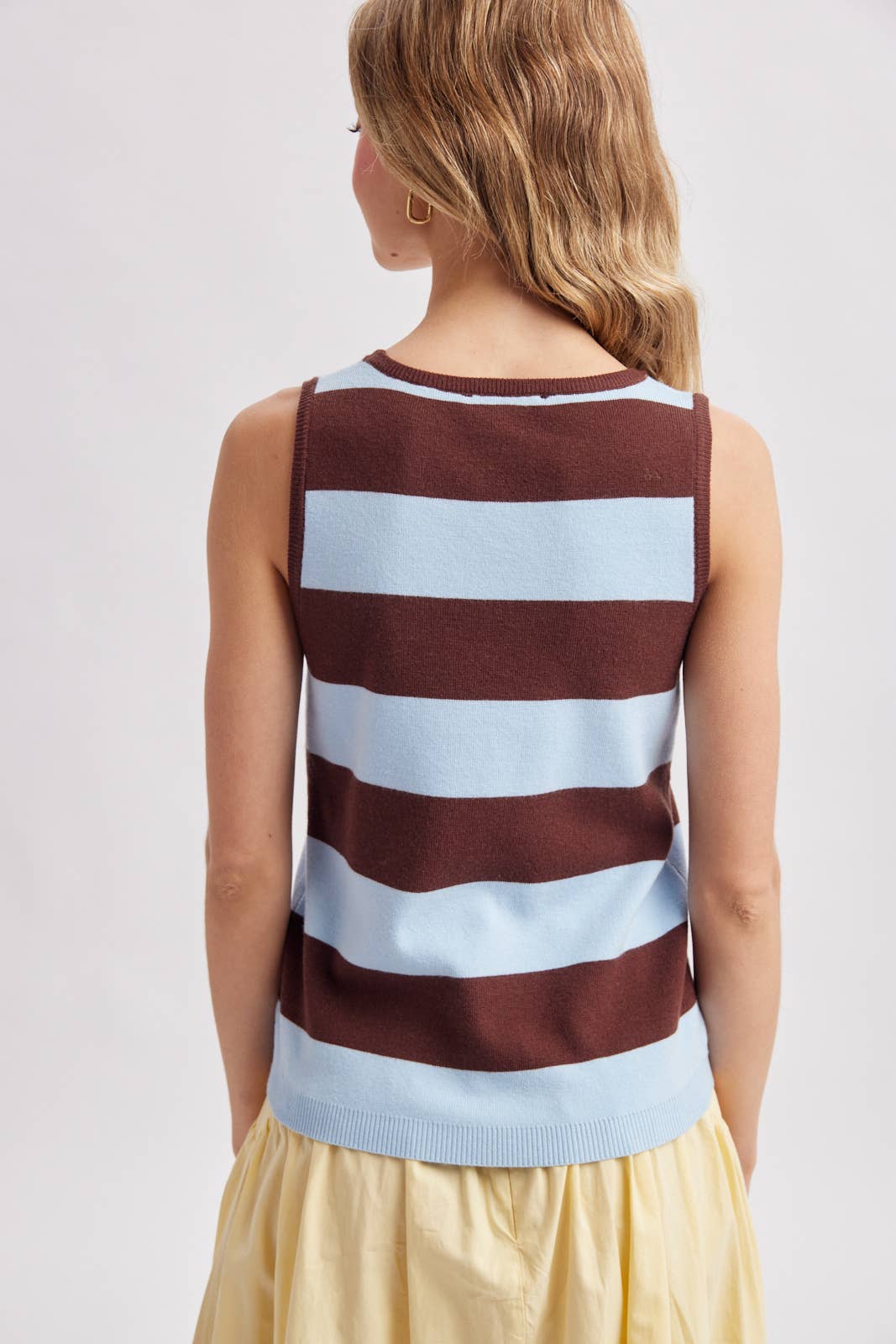 STRIPED KNIT SWEATER TANK