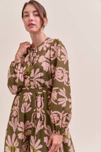 FLORAL PRINT MIDI DRESS