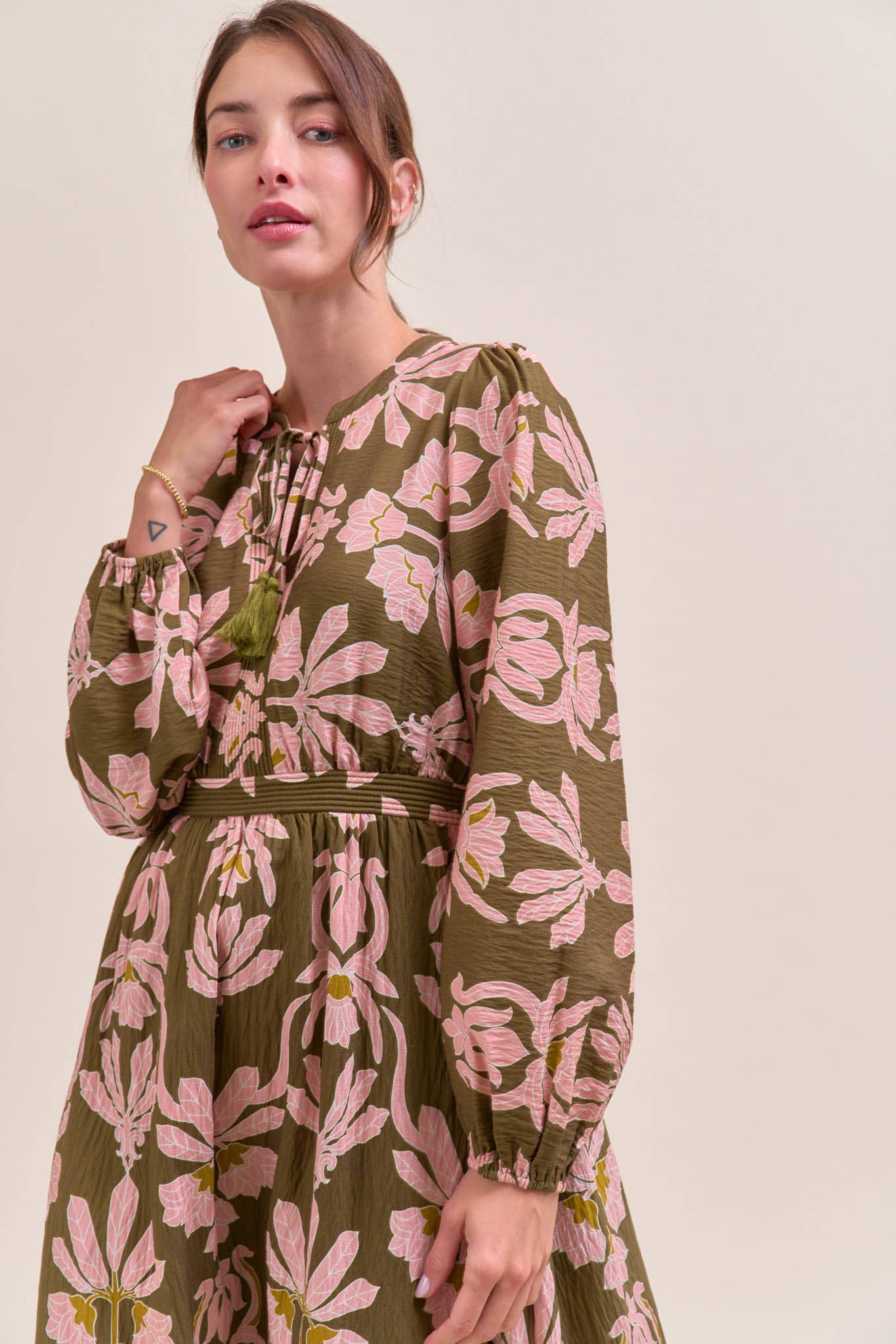 FLORAL PRINT MIDI DRESS