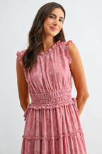 Sleeveless Tiered Floral Maxi Dress