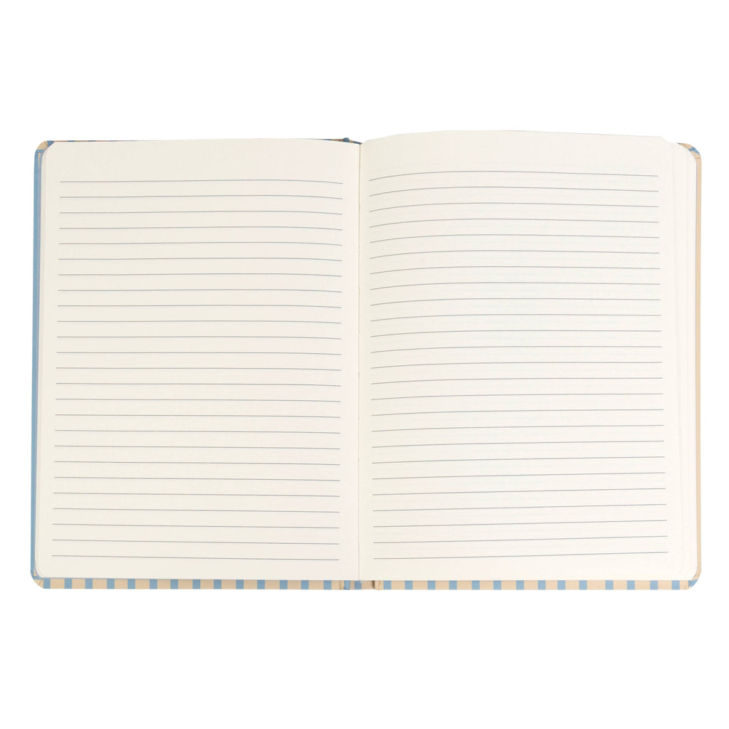 Cream and Blue Striped Hardcover Notebook
