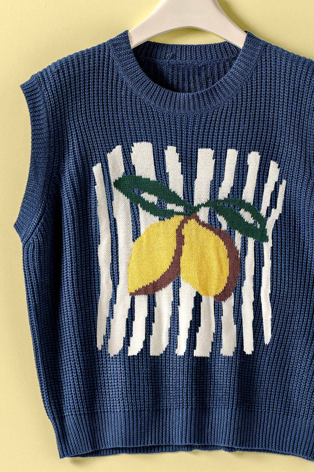Lemon Graphic Knit Vest Citrus Print